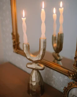 Lysestage KRADENIK Metal 33 cm Guld
