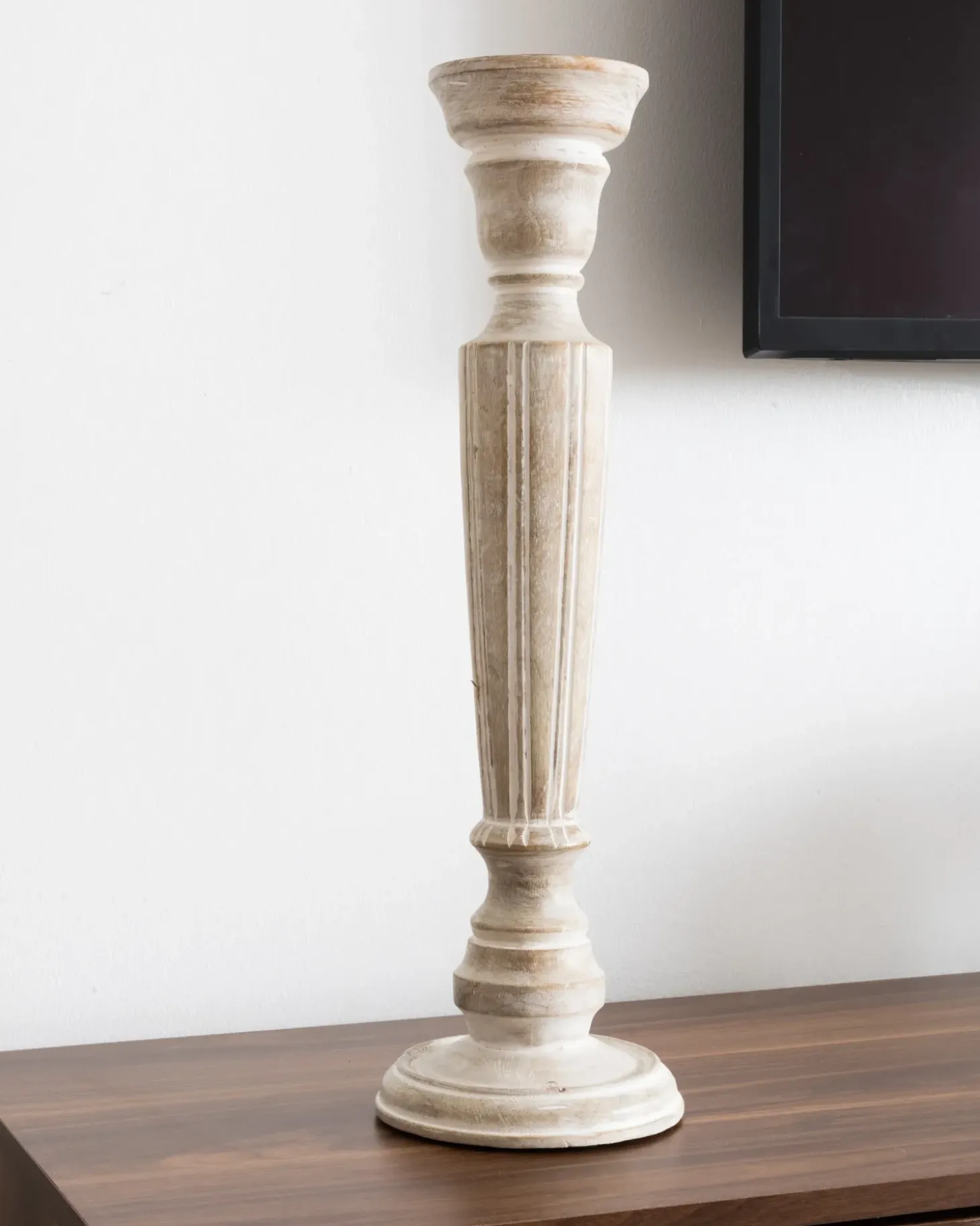 Lysestage MALLAWI Mangotræ 50 cm Lysebrun