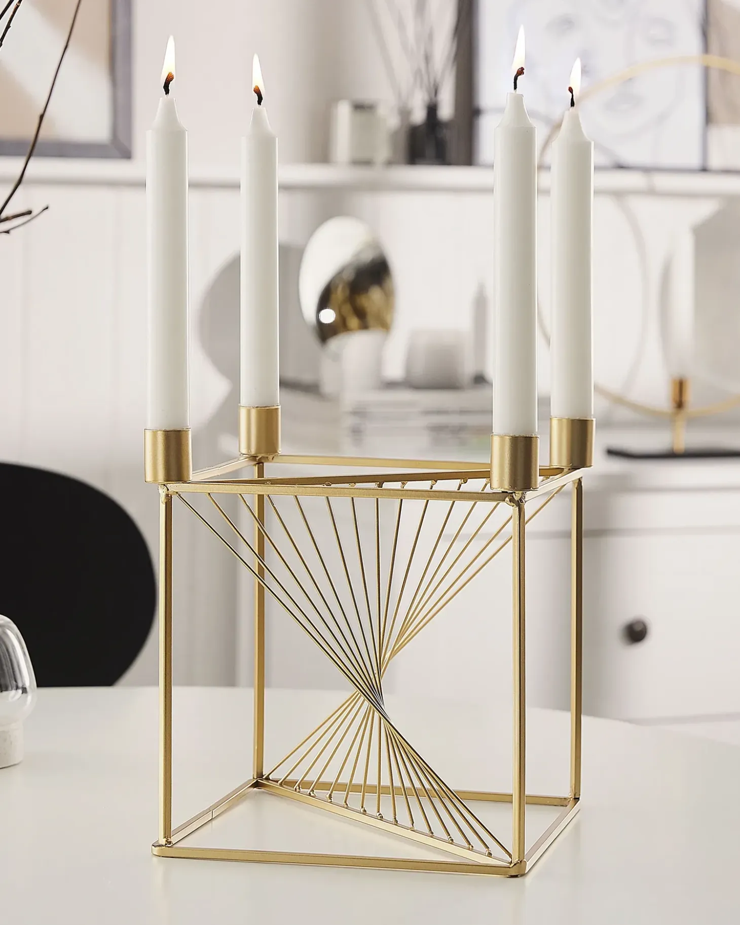 Lysestage MINDORO Metal 23 cm Guld