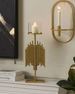 Lysestage NIAS Metal 53 cm Guld