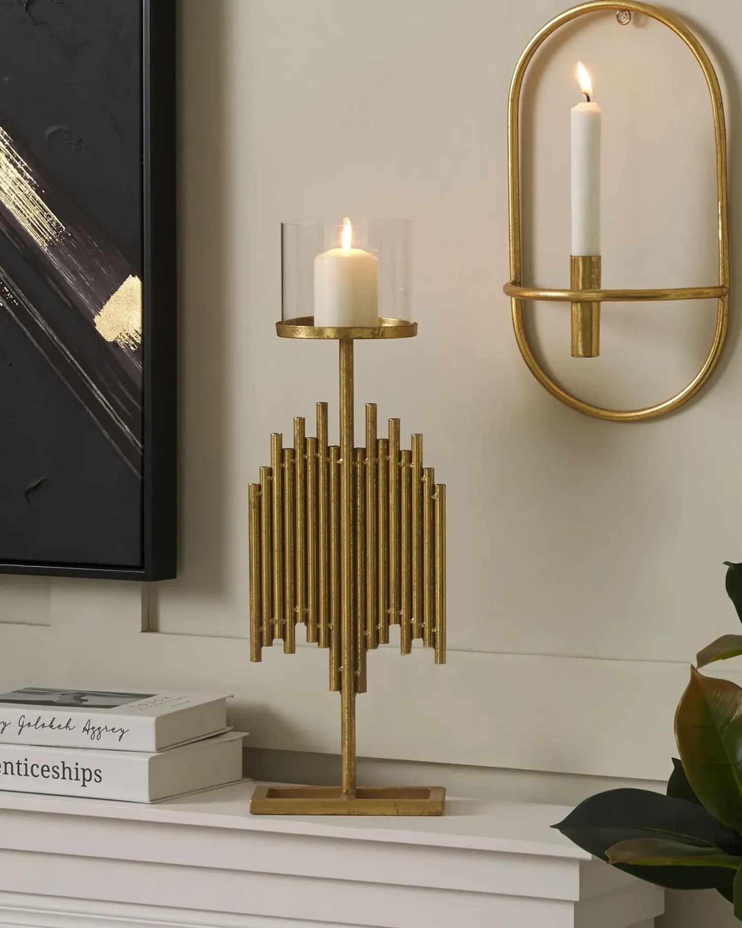 Lysestage NIAS Metal 53 cm Guld