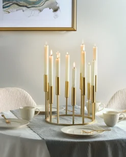 Lysestage TRAFARIA Metal 26 cm Guld