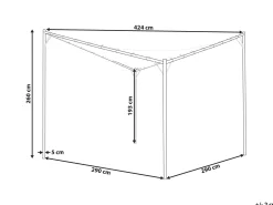 Lysthus AVENTINE Metal 300 cm 300 cm Mørkegrå