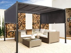 Lysthus LED PARGA Metal 310 cm 310 cm Mørkegrå