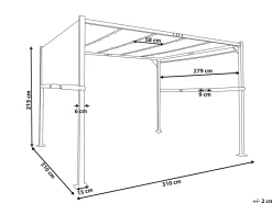 Lysthus LED PARGA Metal 310 cm 310 cm Mørkegrå
