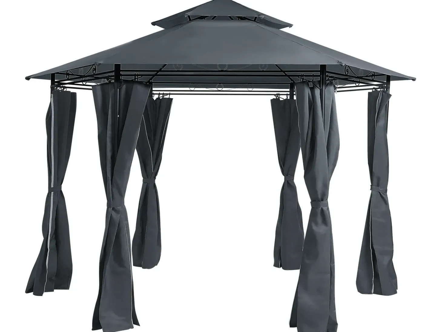 Lysthus PORTEL Metal 350 cm 350 cm Grafit
