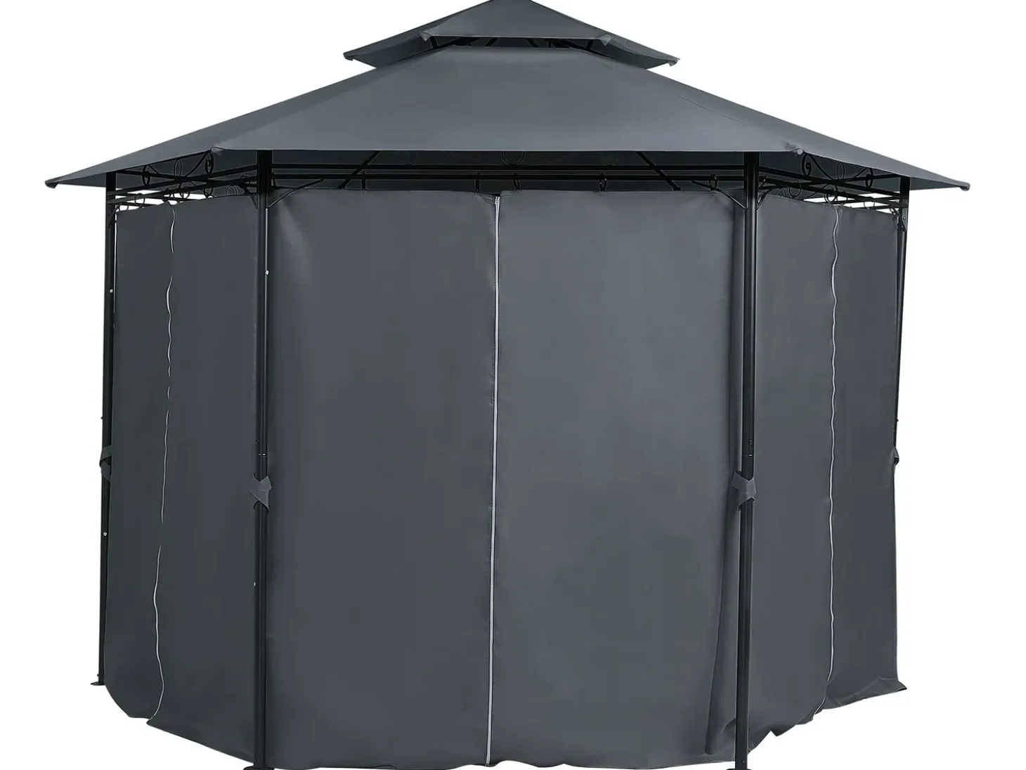 Lysthus PORTEL Metal 350 cm 350 cm Grafit