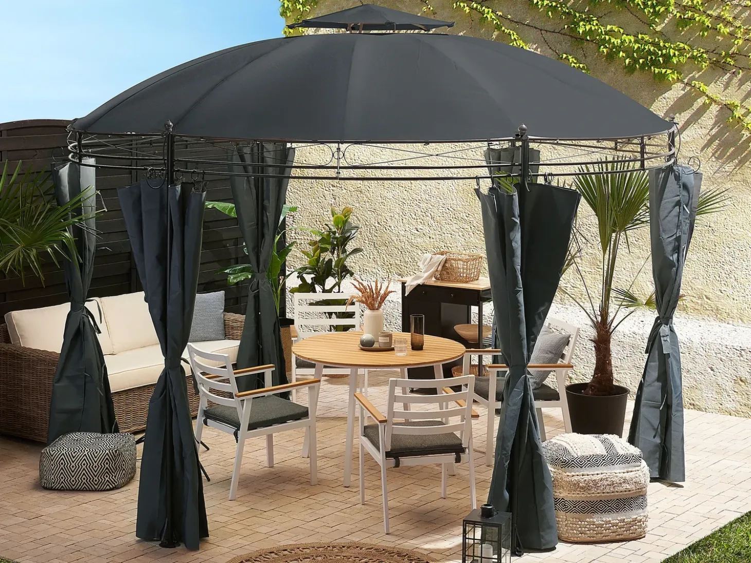 Lysthus SAFARA Metal 368 cm 368 cm Grafit