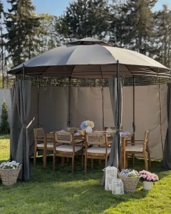 Lysthus SAFARA Metal 368 cm 368 cm Grafit