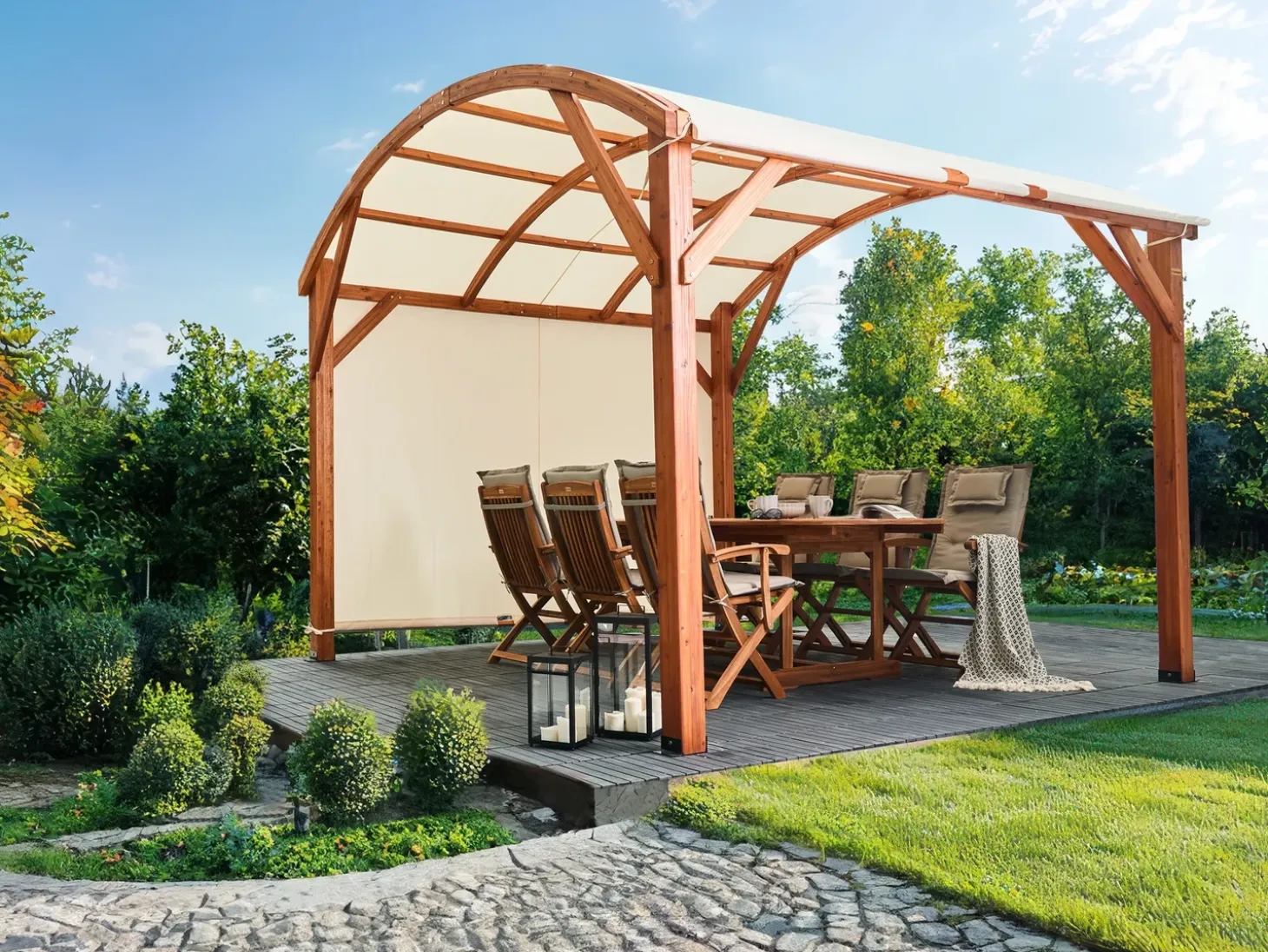 Lysthus SCOPELLO Ædelgran 303 cm 300 cm Brun/beige