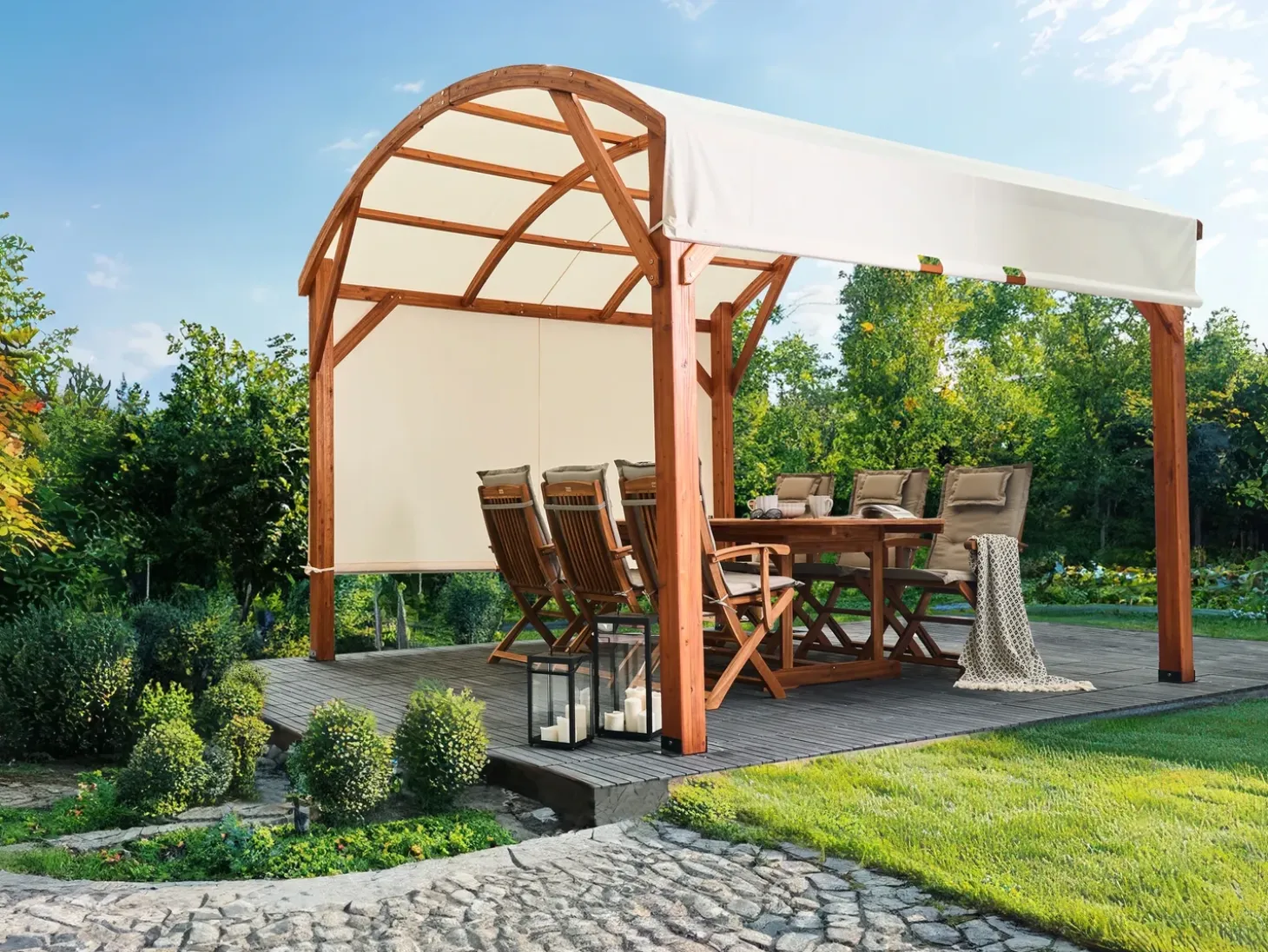 Lysthus SCOPELLO Ædelgran 303 cm 300 cm Brun/beige
