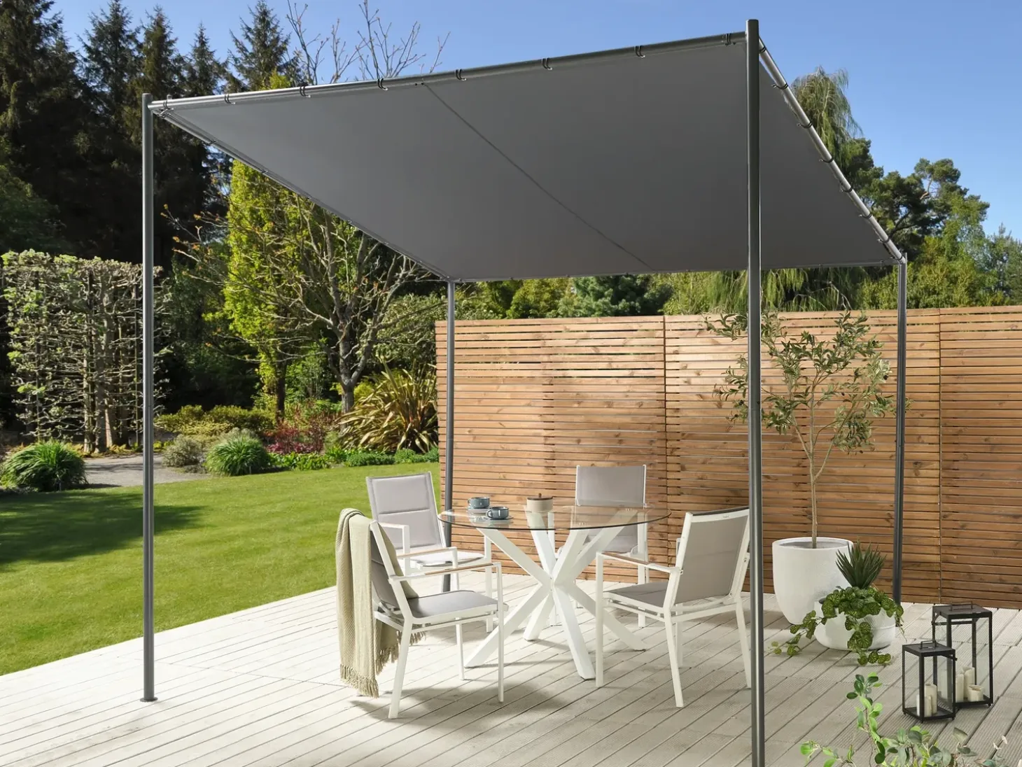Lysthus VIMINO Metal 282 cm 294 cm Mørkegrå