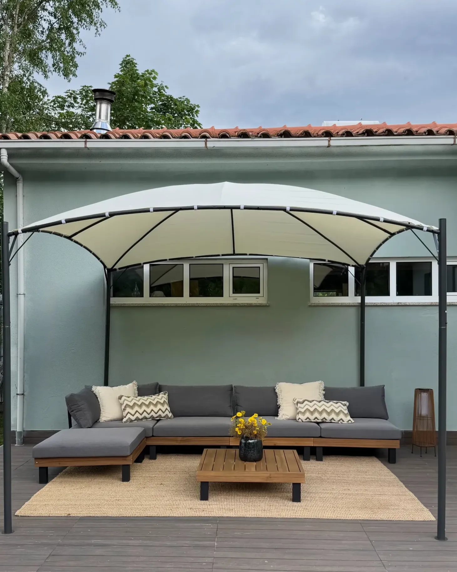 Lysthus VOMERO Metal 305 cm 305 cm Beige