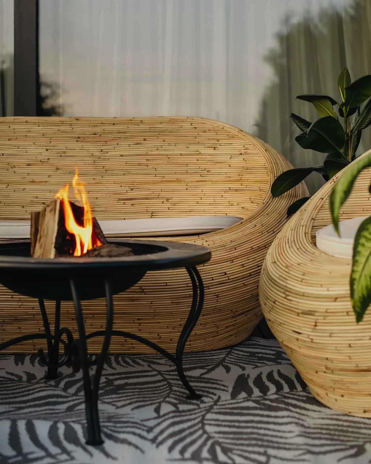 MAIORI 4 personers havesofasæt Naturlig Rattan