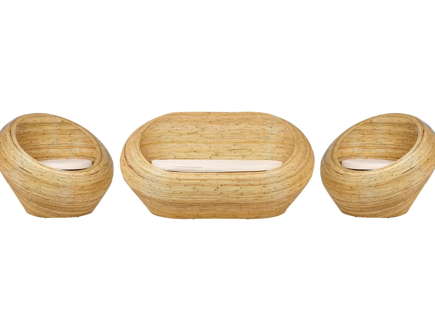 MAIORI 4 personers havesofasæt Naturlig Rattan