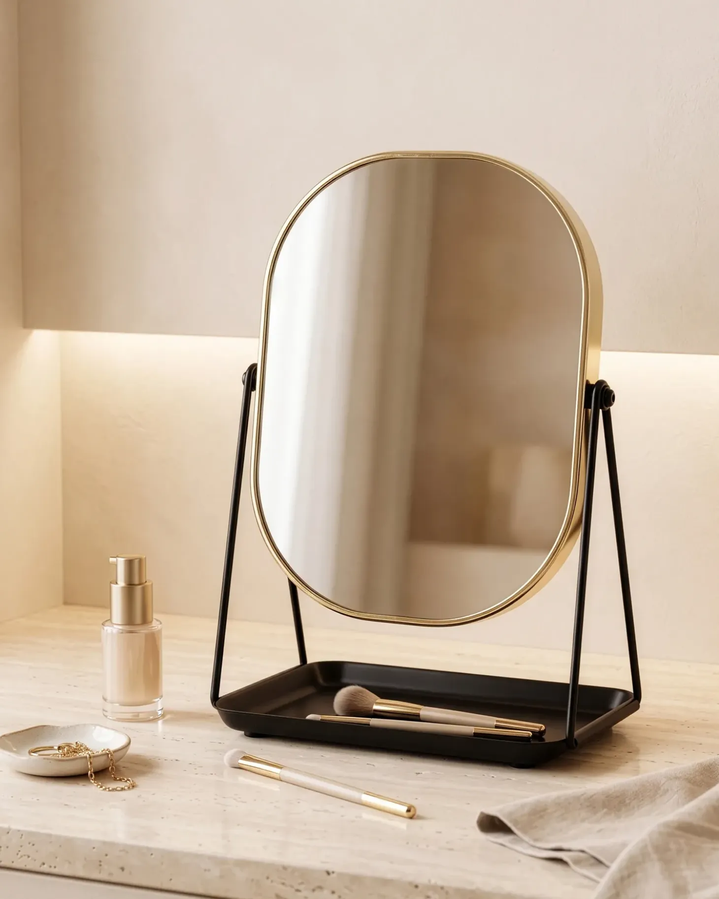 Makeup spejl CORREZE Guld