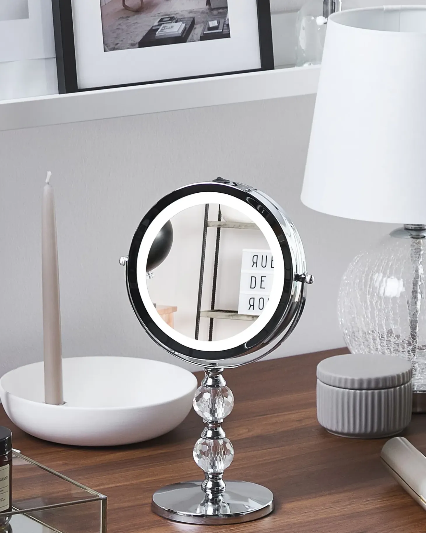 Makeup spejl LED CLAIRA Sølv