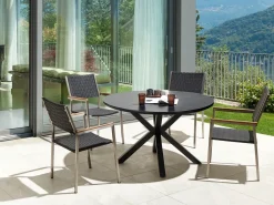 MALETTO/GROSSETO 4 personers Havemøbelsæt Sort PE-rattan