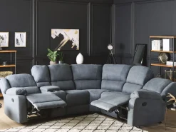 Manuel recliner hjørnesofa 5 personers ROKKE Grå Venstrevendt
