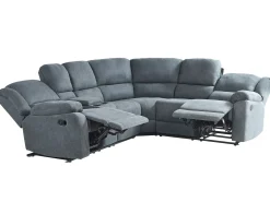 Manuel recliner hjørnesofa 5 personers ROKKE Grå Venstrevendt