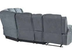 Manuel recliner hjørnesofa 5 personers ROKKE Grå Venstrevendt