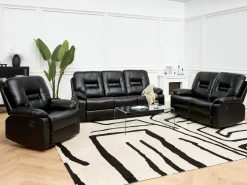 Manuel recliner sofa 3 personers BERGEN Kunstlæder Sort