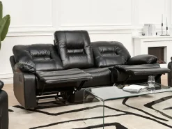 Manuel recliner sofa 3 personers BERGEN Kunstlæder Sort