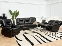 Manuel recliner sofa 3 personers BERGEN Kunstlæder Sort