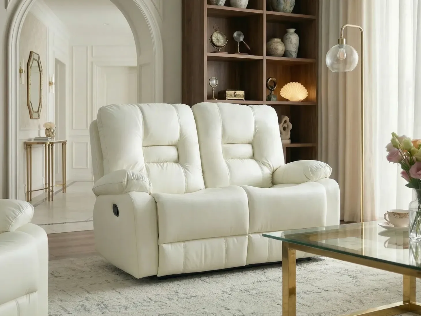 Manuel recliner sofa 2 personers BERGEN Kunstlæder Hvid