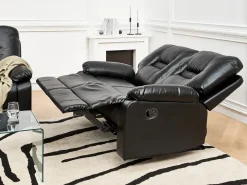 Manuel recliner sofa 2 personers BERGEN Kunstlæder Sort