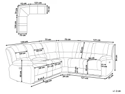 Manuel recliner hjørnesofa 5 personers ROKKE Lys Beige med USB-port Venstrevendt