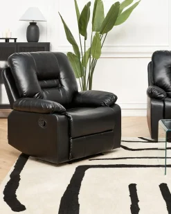 Manuel recliner sofasæt 6 personers BERGEN Kunstlæder Sort