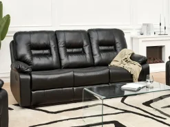 Manuel recliner sofasæt 6 personers BERGEN Kunstlæder Sort