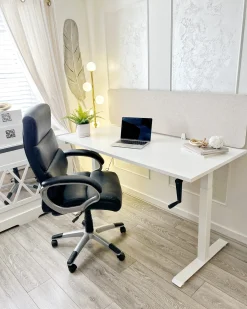 Manuelt justerbart hæve sænkebord DESTINES Hvid 160 cm 72 cm