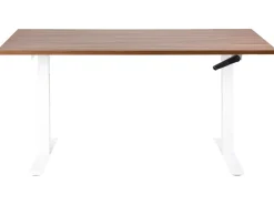 Manuelt justerbart hæve sænkebord DESTINES Brun/hvid 160 cm 72 cm