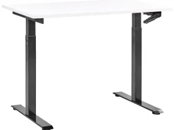 Manuelt justerbart hæve sænkebord DESTINES Hvid/sort 120 cm 72 cm
