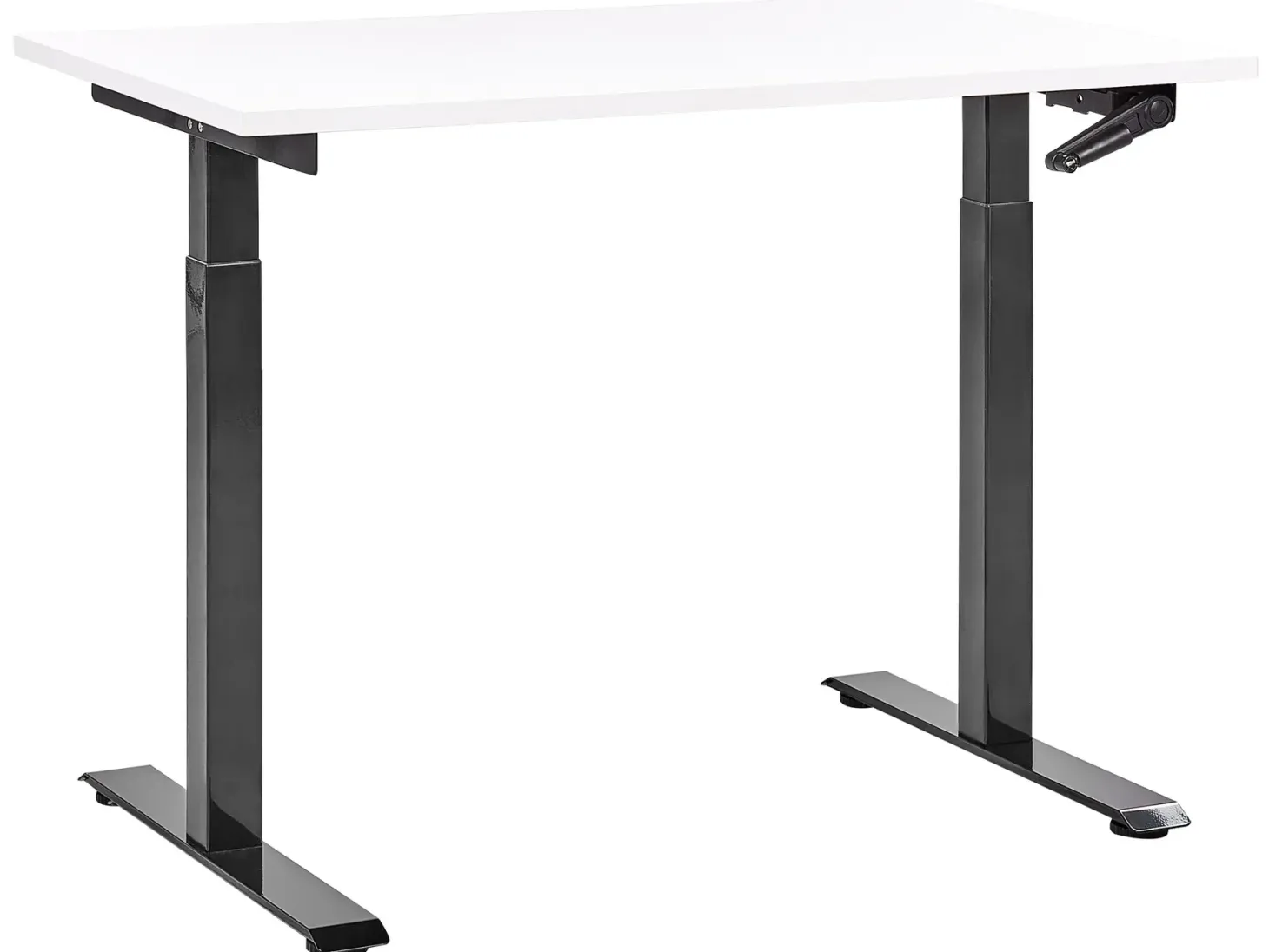 Manuelt justerbart hæve sænkebord DESTINES Hvid/sort 120 cm 72 cm