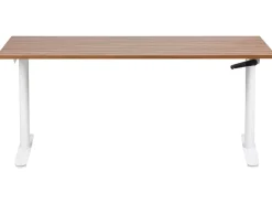 Manuelt justerbart hæve sænkebord DESTINAS Brun/hvid 160 cm 72 cm