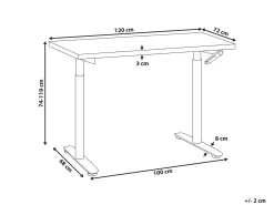 Manuelt justerbart hæve sænkebord DESTINAS Grå/sort 120 cm 72 cm