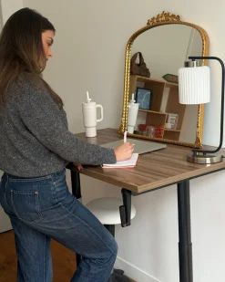Manuelt justerbart hæve sænkebord DESTINAS Brun/sort 120 cm 72 cm