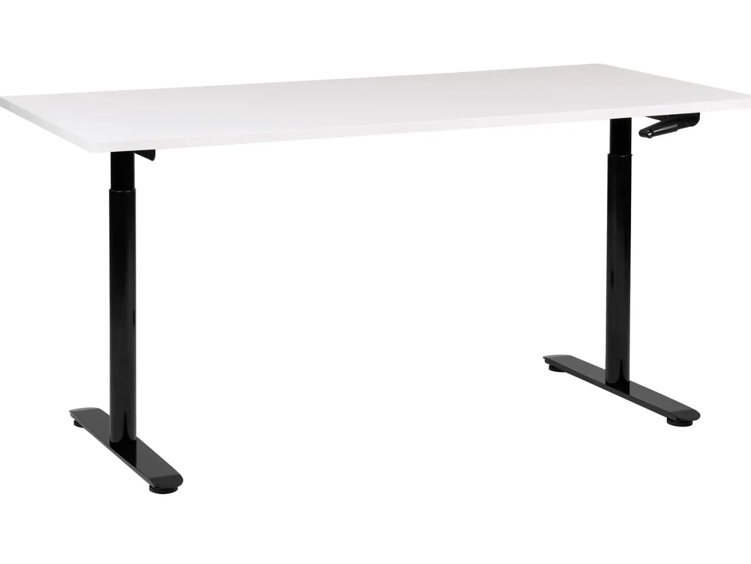 Manuelt justerbart hæve sænkebord DESTINAS Hvid/sort 160 cm 72 cm