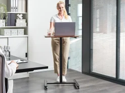 Manuelt justerbart hæve sænkebord til bærbar computer ACADEMIA Mørkebrun 65 cm 48 cm med hjul