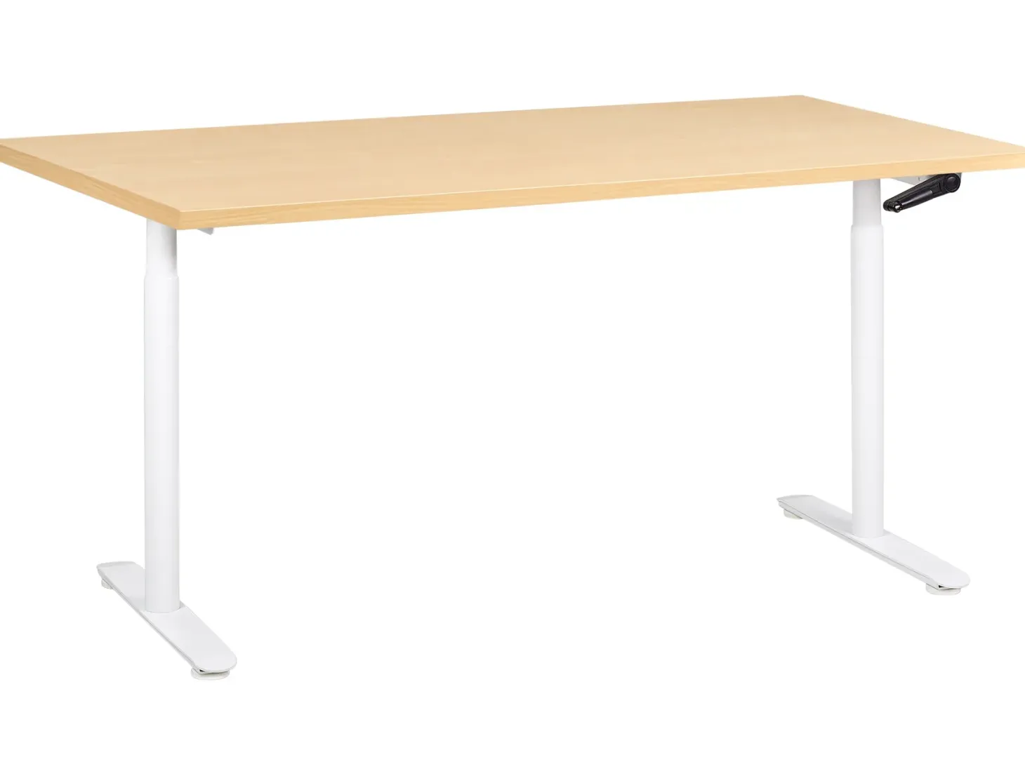 Manuelt justerbart hæve sænkebord DESTINAS Lysebrun/hvid 160 cm 72 cm