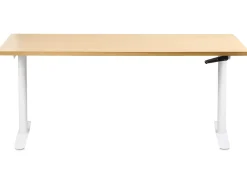 Manuelt justerbart hæve sænkebord DESTINAS Lysebrun/hvid 160 cm 72 cm