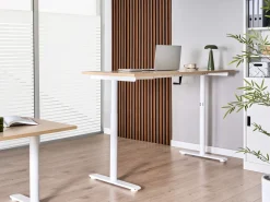 Manuelt justerbart hæve sænkebord DESTINAS Lysebrun/hvid 160 cm 72 cm
