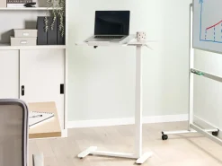 Manuelt justerbart hæve sænkebord til bærbar computer SCHOLA Hvid 70 cm 40 cm