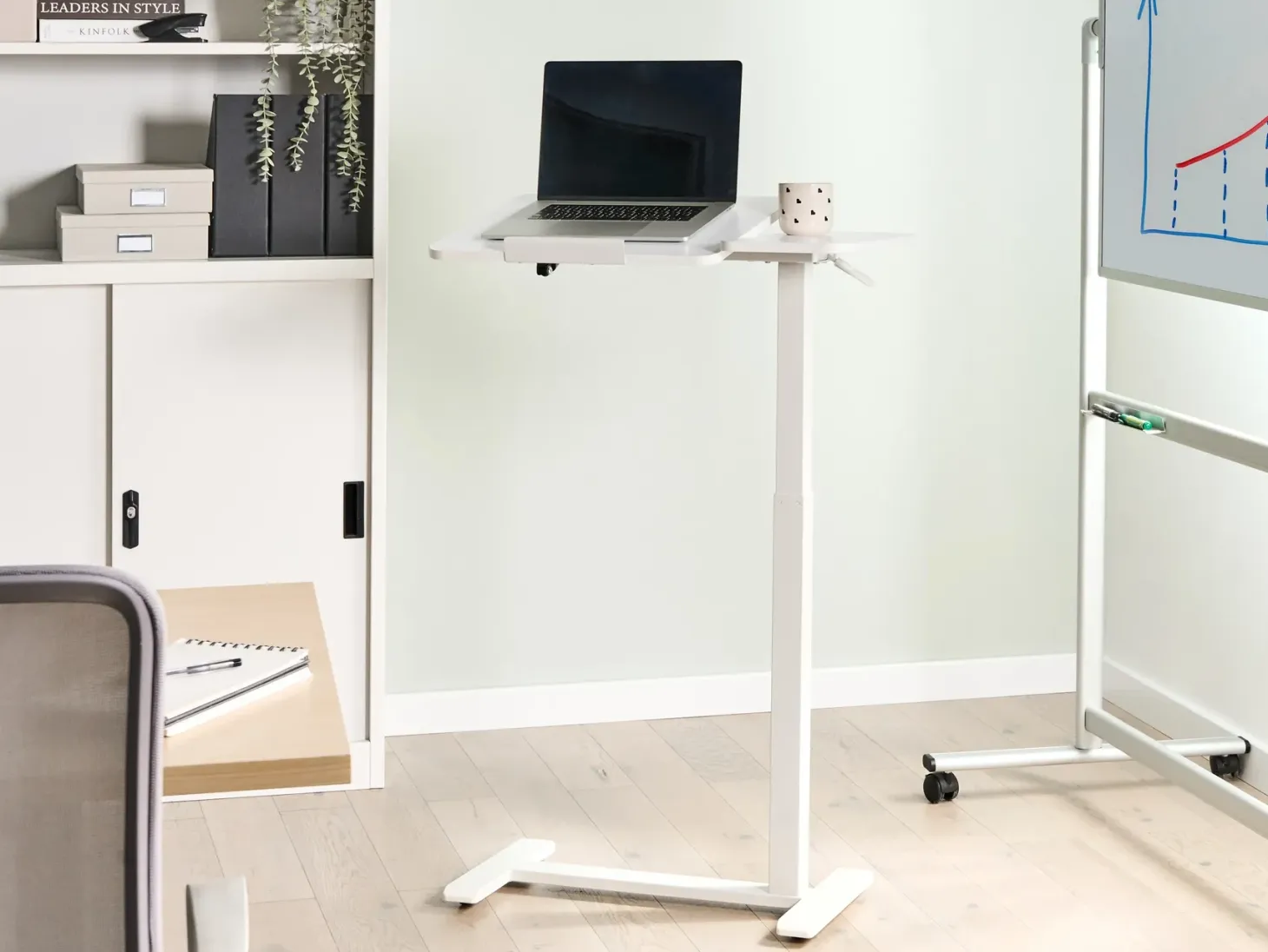 Manuelt justerbart hæve sænkebord til bærbar computer SCHOLA Hvid 70 cm 40 cm