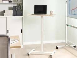 Manuelt justerbart hæve sænkebord til bærbar computer ACADEMIA Lysebrun/hvid 65 cm 48 cm