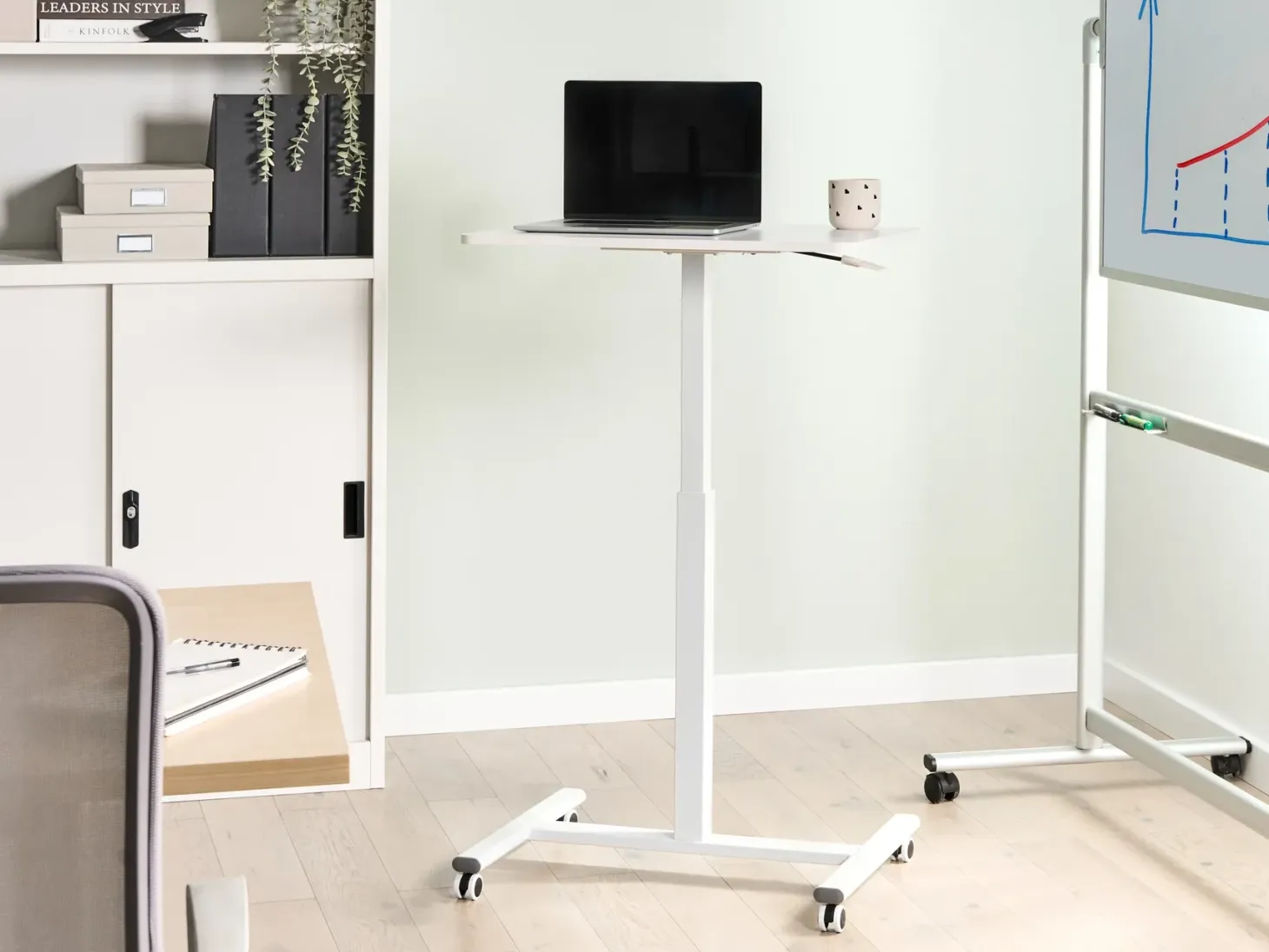 Manuelt justerbart hæve sænkebord til bærbar computer ACADEMIA Hvid 65 cm 48 cm