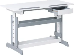 Manuelt justerbart hæve sænkebord NANNUP Hvid 110 cm 53 cm